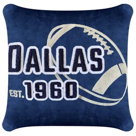 CLORURBANLIVE Dallas Full Embroidery Pillow Cover Outdoor Sports Decorative Pillow Covers for Home Bedroom Living Room Boys Room Decor Gift Pillowcase Square Cushion Covers - Navy 16X16