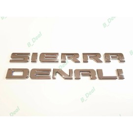 GM Auto 4PCS Chrome Sierra Denali Emblem Letters Fit GMC Sierra 1500 2500HD YUKON