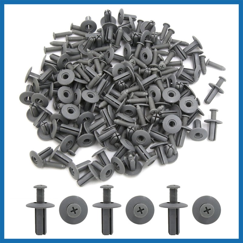 A ABSOPRO 100 Pcs 8mm Hole Gray Rivets Fastener Push