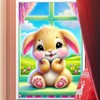 BlissYard Easter Decoration Window Cover Bunny Easter Banner Bunny Background