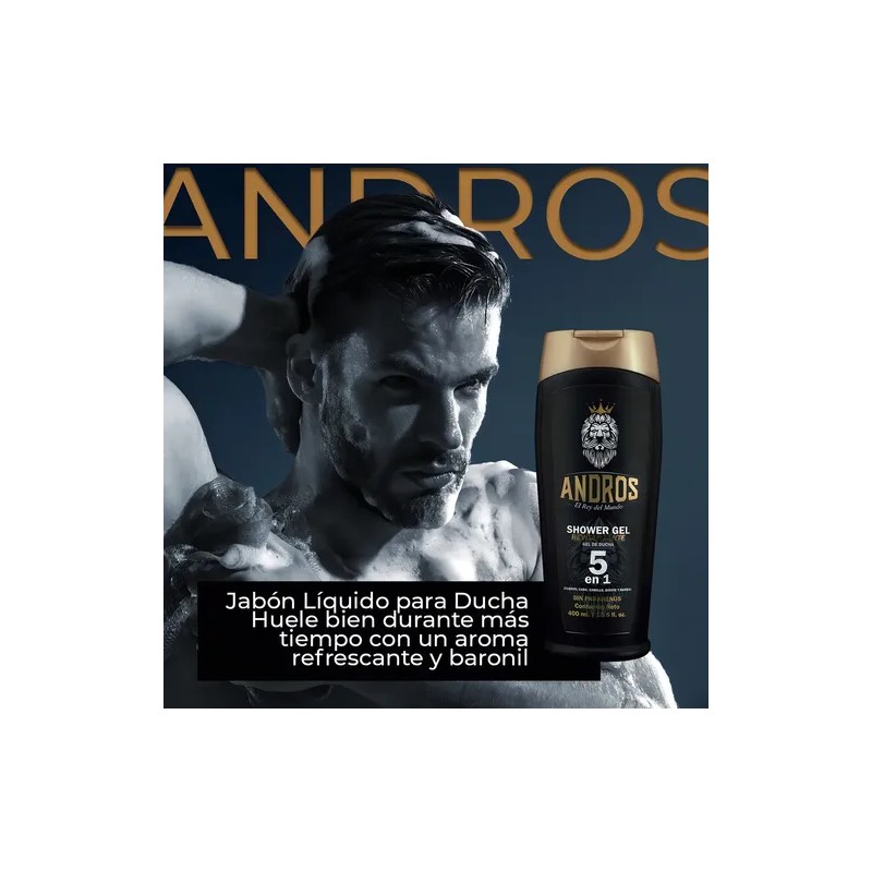 Gel De Ducha Andros 400ml Jabón Líquido Para Hombres Cuerpo