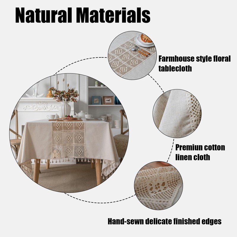 Cream Table Cloth - 140 X 180CM Christmas Table Cloth,