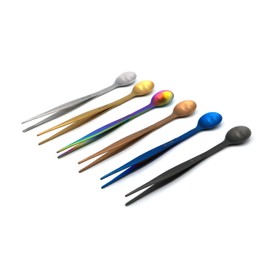 All Right Fusión Pinza con Cuchara 2 en 1 de Emplatado/Montaje/Plating/Repostería/Mixología/Barman/cocina molecular Para Chef de cocina (Cobre/Oro Rosa)