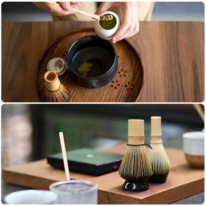 sourcing map Ceramic Chasen Stand 67mm Matcha Whisk Holder Teas