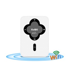 KuWFi 4G LTE Portable Wireless WiFi Router Mobile Hotspot Pocket WiFi 150Mbps Unlocked Car Wi-fi Router with Sim Slot Support Optus/Telstra/Virgin Mobile/Vodafone SIM Card