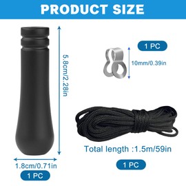 Bathroom Light Pull Cord Handle, 1.5m Braided Nylon Black Pull Cord Light Switch with Weighted Pendant, Replacement Light Pull Cord Handle for Bathroom Toilet Ceiling Light Fan Blind Switch