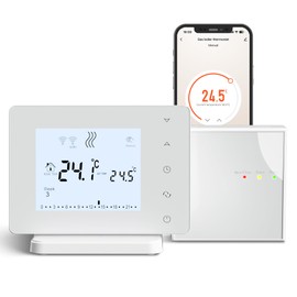 Beok Smart Thermostat for Gas Boiler, RF and WiFi Controlled Thermostats, Wireless Programmable Heating Thermostat, Compatible with Tuya App Alexa Voice Control
