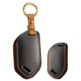 TECART Key Fob Cover Fit for Kia Telluride Accessories 2023 2024 Leather Key Shell Key Fob Case Key Protector 6 Button Black