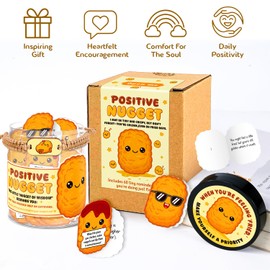 Emotional Support Nuggets - Chicken Nugget Gifts - Funny Gifts For Teens, Coworkers, Friends, Girls, Women - Birthday, Christmas Gift Ideas - 60 Chicken Nugget Affirmation Cards - Positive Nuggets Jar