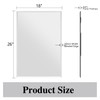 Frameless Bathroom Mirror, 18" x 26" Beveled Wall Mirror