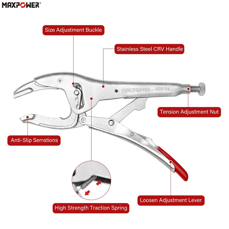 MAXPOWER 250 mm Grip Pliers 50-100 mm Opening Capacity Four