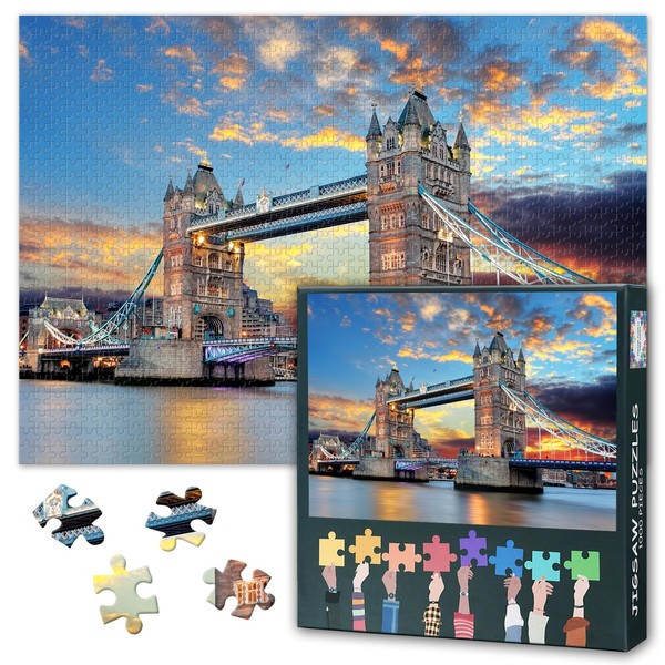 London Bridge 1000 Piece Puzzle for Adults Thames Landscape Puzzles