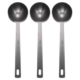 sourcing map 3pcs Single Measuring Spoon 2tbsp (6tsp, 30ml) Teaspoon/Tablespoon 304 Stainless Steel Single Tiny Square Bowl Measuring Spoon Long Handle Measure Scoop, Black
