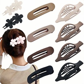 10 Pcs French Flat Hair Clips for Women 3 Styles Matte Non Slip Flat Claw Clips Hair Clips For Thin And Thick Hair