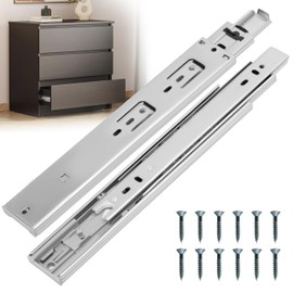 OURSHOM 16 Inch Soft Close Drawer Slides 1 Pairs (2pcs) Heavy Duty Full Extension Ball Bearing, Side Mount Drawer Rails, Drawer Slide Glides for Dresser, Cabinet, Kitchen - Draw Slides 150LB Capacity