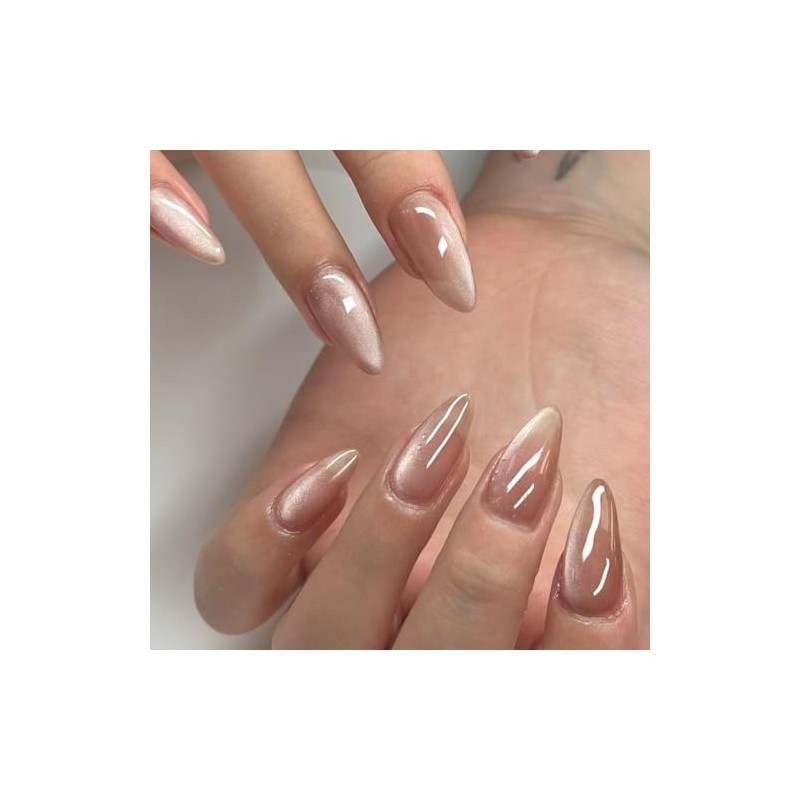 Sxvme Uñas Postizas De Acrílico Reutilizables Con Forma De Almendra,