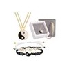 Yin Yang Juego De Pulseras Con Collar, Pulseras Ajustable