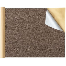 Self Adhesive Linen Fabric Patches Tape 17.7x78.7 inch, Durable Fabric Couch Repair Kits for Upholstery, Furniture, Sofa, Car Seats, Office Chair, Clothing, Jackets, Crafts (Brown D)