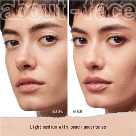 about-face THE PERFORMER Skin-Focused Foundation LM2Peach – Medium Coverage, Long-Wear, Breathable & Buildable Base – Clean, Vegan, Hydrating Formula with Blue Agave & Chlorella – 1.08oz