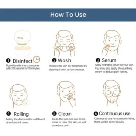 Rodillo Microagujas Manual De Acero Inoxidable 1200 Agujas,rodillo Para Barba,dermaroller,derma Roller Guadalajara,dermaroller Rodillorodillo