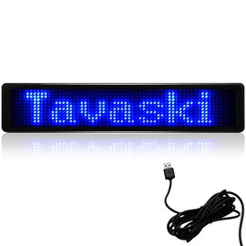 LED Car Message Board for Car Windows Storefront Business, Scrolling Message Sign Board, DC 5V Remote Led Car Sign, Blue