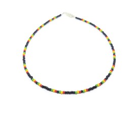 Rasta beaded necklace. Jamaican necklace, reggae necklace. 16 INCHES. Size 8/0 SEED BEADS