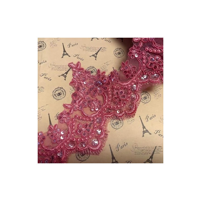 13CM Width Bead Crown Pattern Inelastic Embroidery Lace Trim,Curtain Tablecloth