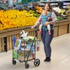 Folding Shopping Cart with Waterproof Bag, Grocery Cart with Encrypted