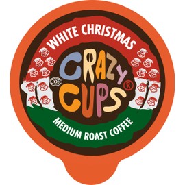 Crazy Cups Flavored Coffee for Keurig K-Cup Machines, White Christmas, Hot or Iced Drinks, 22 Single Serve, Recyclable Pods