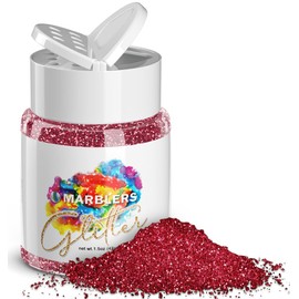 MARBLERS Twinkle Glitter [Crimson Pink] 1.5oz (42g) | Fine | Non-Toxic, Vegan, Cruelty-Free | Face, Body, Eyeshadow, Hair, Festival, Party Makeup | Nail Art, Polish | Resin, Tumbler, Slime, Craft