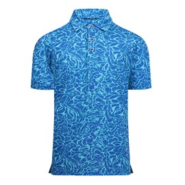 Damipow Boys Golf Shirt Moisture Wicking Youth Polo Shirts Quick Dry Kid Collared Shirt,Blue,8 Years