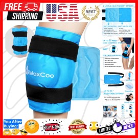 XXL Knee Ice Pack Wrap around Entire Knee after Surgery, Reusable Gel Ice Pack f