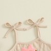 SYOKUP Toddler Baby Girl Football Outfit Bow Embroidery Spaghetti Strap