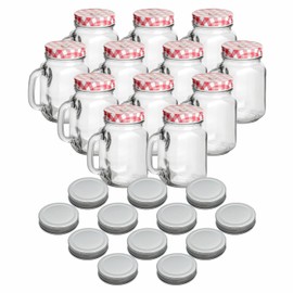 gouveo Set of Empty Tankards, 450 ml, Incl. Screw Cap and Straw, Tankards Incl. Recipe Booklet (English language not guaranteed)