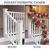Quixem Patriotic Garland 60 Inch Wire Base Red White Blue