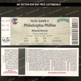2023 NLDS Souvenir Ticket Stub Braves Phillies ANY SECTION ROW SEAT PRICE! - Game 4