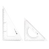 sourcing map 2 Pieces Triangle Ruler Square 18cm 16cm 30/60