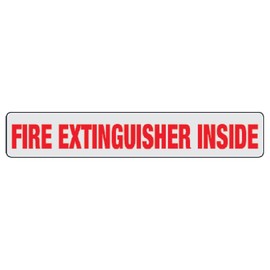 Safe Truck Fire Extinguisher Inside Decal (Clear) 2" x 12"