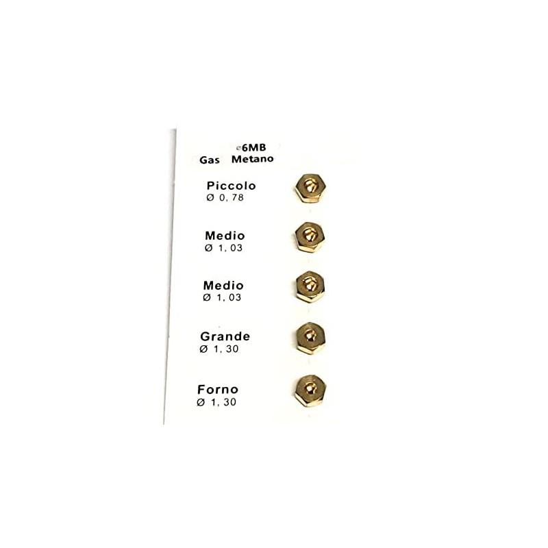 RYELDOM 6MB Nozzle Series for Gas Cookers with Methane Gas