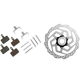 SHIMANO Unisex ‚Äì Erwachsene B01S/B03S/B05S bremsbel√§ge, Light Brown & Unisex ‚Äì Erwachsene SM-RT10 Bremsscheibe, Silber, 180mm