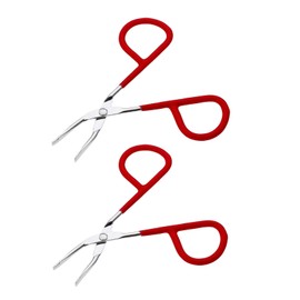 2Pcs Red yebrow Tweezer Stainless Steel Scissors Shaped Tweezers Slant Tip Tweezers Clip Hair Tweezer Beauty Tool for Women Girl Shave and Hair Removal