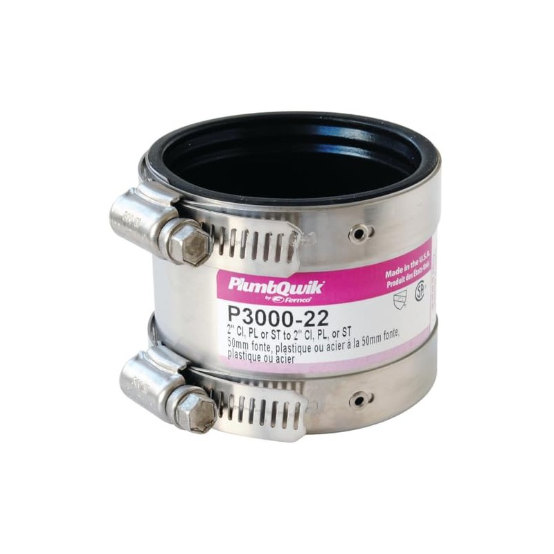 Fernco 3000-22 Proflex Shielded Pipe Coupling Connector Cast Iron, Plastic,