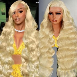 Manyisi 30 Inch 613 13x6 Lace Front Wig Human Hair 200 Density Blonde Body Wave Lace Front Wigs Human Hair Pre Plucked Blonde Wig Human Hair 613 HD Lace Frontal Wigs Human Hair 613 Human Hair Wig
