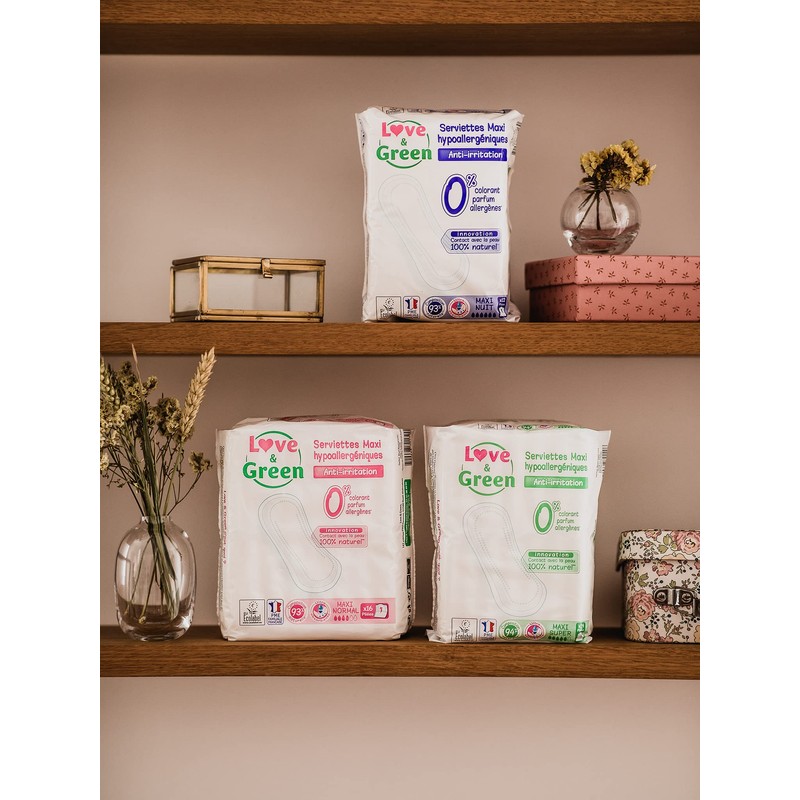 Love & Green Maxi Night Napkins - 2 Packs of