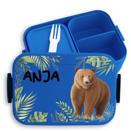 Children's Bento Box Midi Lunch Box for Mepal Bento Box - Bear Bear Motif Predator Bear - 900 ml - Blue - Breakfast Box