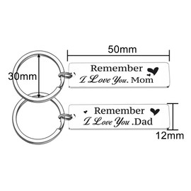 BCughia Pack of 2 Keyrings Couples Love, Couple Keyrings with Engraving I Found My Otter Half Partner Gifts, Mom&dad