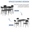 Vecelo 5 Piece Dining Table Set 4 Chairs Breakfast Wooden