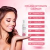 Eyelash Extension Cleanser 60ml +2 Brushes+ Rinse Bottle Eyelid Foaming
