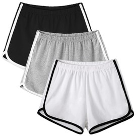 Motarto 3 Pack Women Cotton Sports Shorts Athletic Shorts Yoga Dance Summer Short Pants
