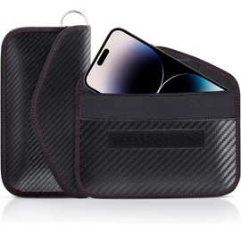 Faraday Pouch for Phones and Car Keys - 2 Pack RFID Signal Blocking Bag, Carbon Fiber Material, Anti-Tracking & Anti-Hacking Case Blocker - Size: Faraday Pouch For Car Keys, Medium Size